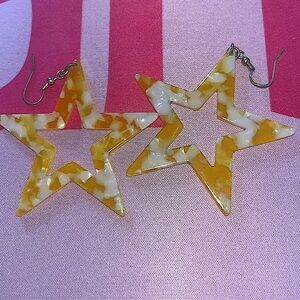 Yellow star earrings